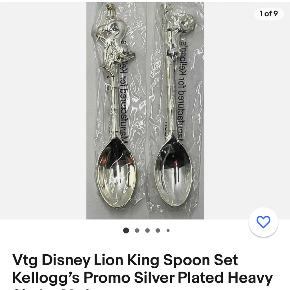 Vintage Kellogg’s Lion King Spoons: Mufasa and Simba